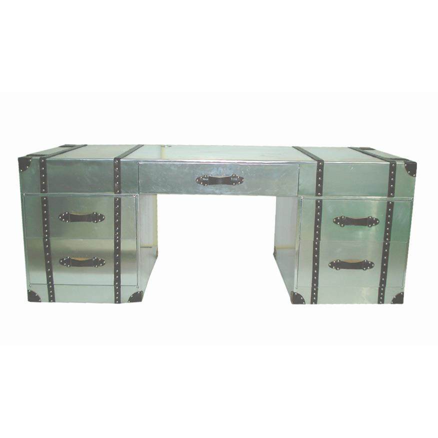 工业风格家具美式后现代LOFT航空铝皮办公书台写字台电脑桌子