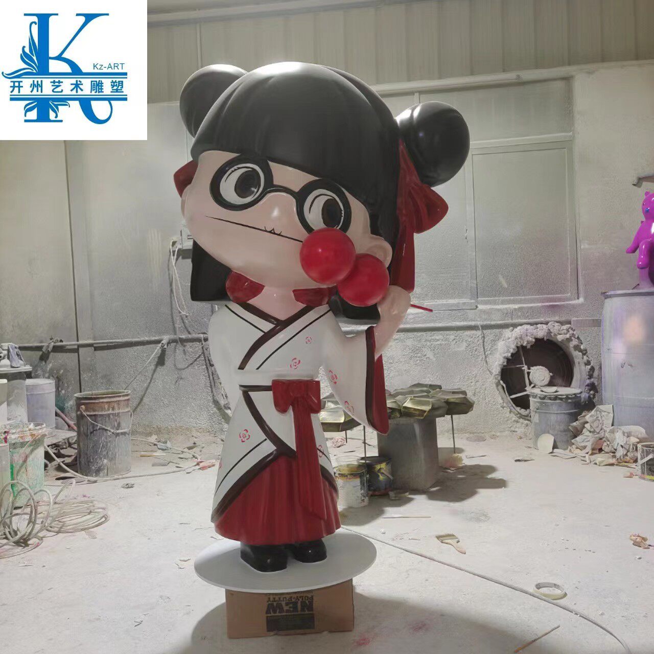玻璃钢雕塑厂家直销树脂吉祥物装饰艺术美陈摆设落地现货女孩卡通