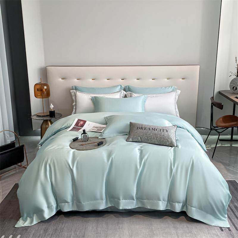 60支天丝四件套2025夏季纯色床单被罩床上用品南通家纺被套