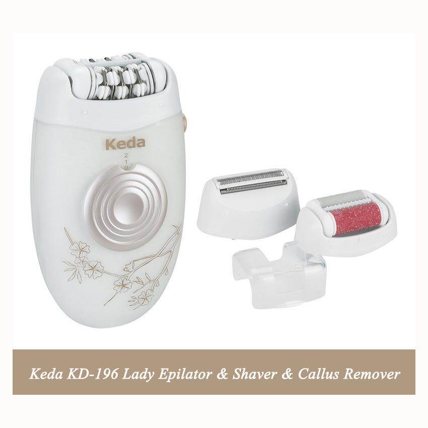 KedaKD-196电动拔毛器剃毛器磨脚器3合1配USB充电线双色指示灯