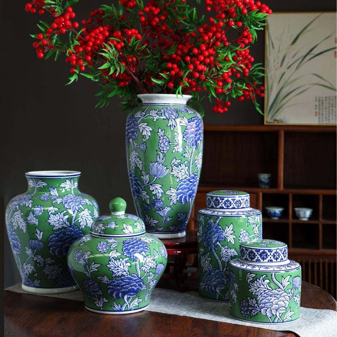 新中式青花瓷陶瓷花瓶水培插花器家居软装书房办公室客厅装饰摆件,农用物资,其他肥料,淘宝优惠券,粉丝福利购,淘宝优惠卷