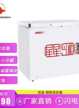 星星XINGX双温冰柜冷柜铜管家用商用小型双室冷藏冷冻柜卧式