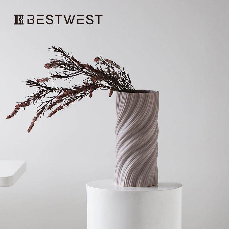 博西家居扭扭陶瓷花瓶摆件客厅插花瓶新中式家居桌面插花花器,农用物资,其他肥料,淘宝优惠券,粉丝福利购,淘宝优惠卷