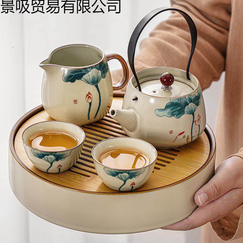 2026新款汝窑茶具套装个人中式单一两人功夫泡茶壶小茶杯