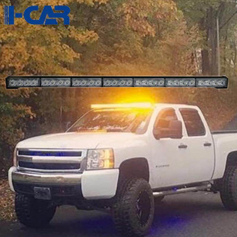 4灯7节28led汽车长条爆闪灯中网杠灯工程车顶车尾警示灯频闪棍灯