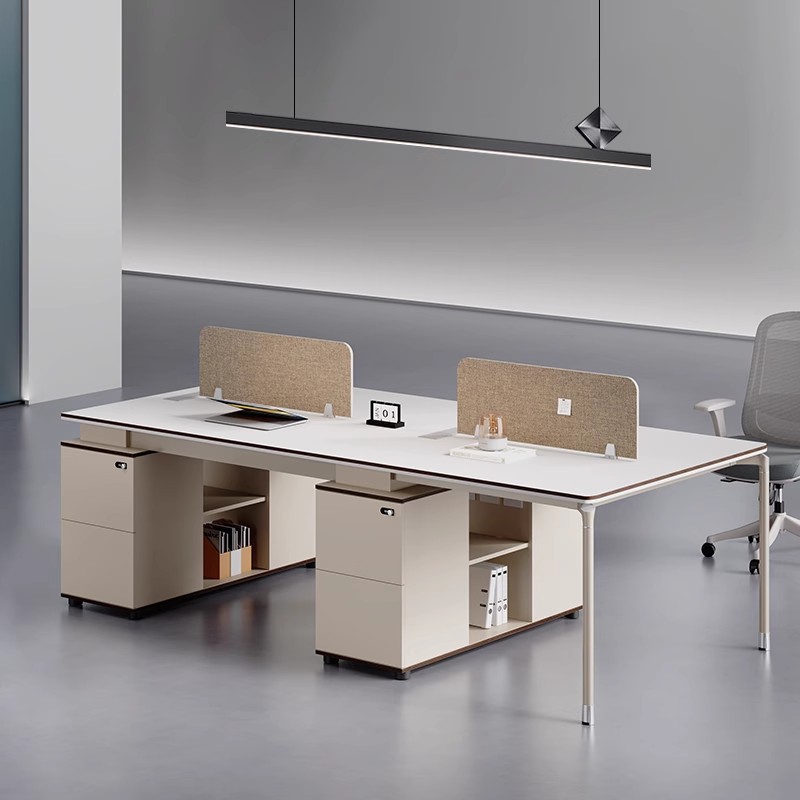 办公桌简约现代办公桌椅组合双两4四6人位铝脚办公家具职员桌工位