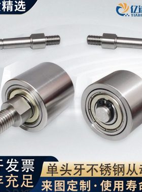 不锈钢立式导向轮外螺纹双轴承轮TGRS/TGRB/TGRA 替代滚筒无动力