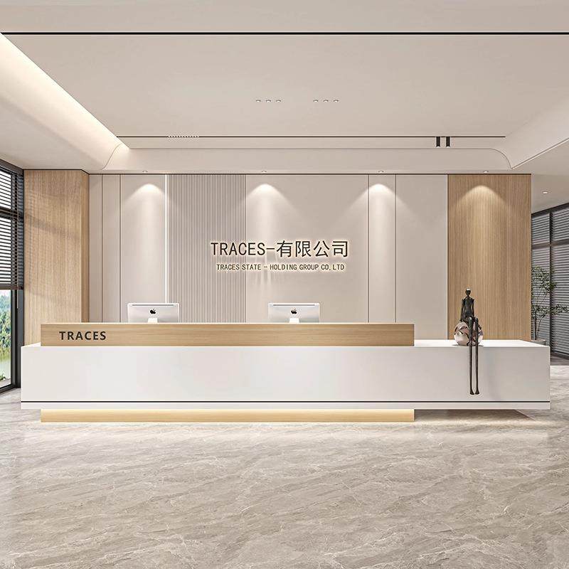 现代公司前台接待台办公吧台美容院酒店大厅售楼咨询服务台收银台
