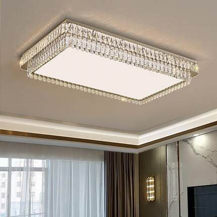 轻奢水晶吸顶灯客厅灯主卧室大气简约现代2025年新款全光谱灯具