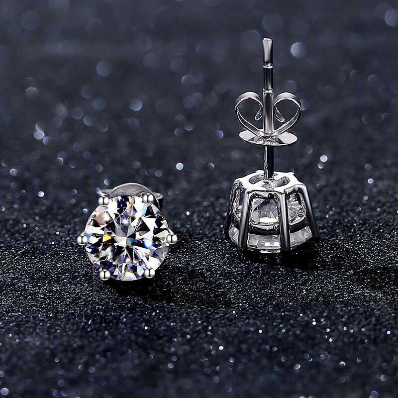 正品钻石耳钉50分一克拉天然真钻石耳环一对情人节520送女友礼物