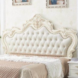 欧式床头板 软包床靠背1.8米法式床头烤漆公主床头新款床头板双人