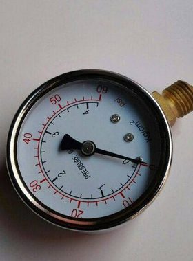 压力测量仪表0-4kg 0-60psi 直径60mm 铜螺纹G1/4（2分）压力表