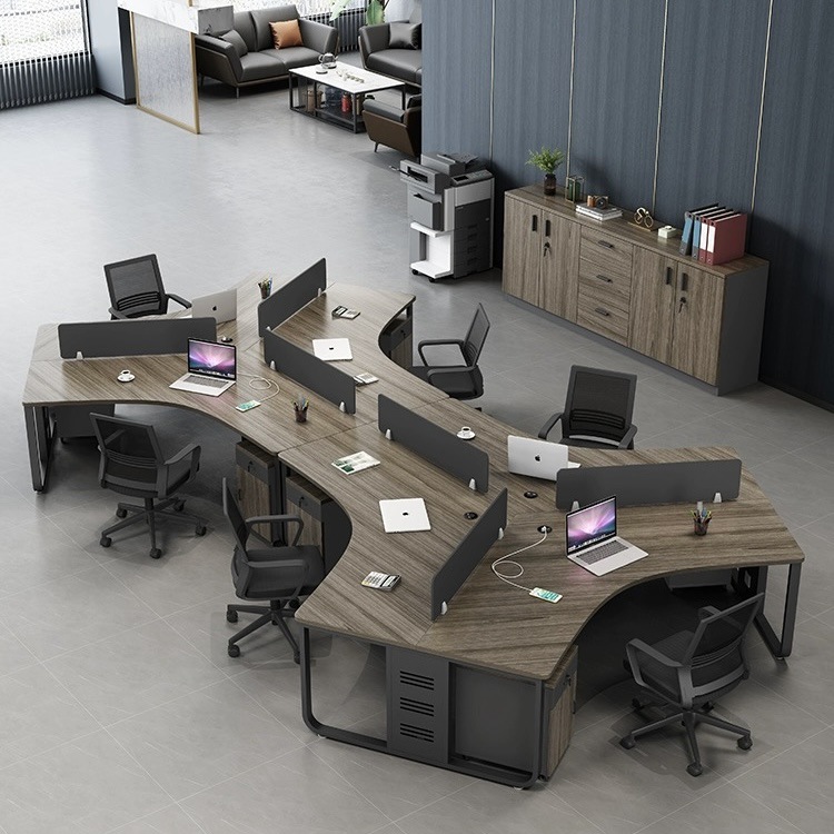 办公室职员办公桌3人6人8人位电脑创意员工办公桌椅组合简约现代