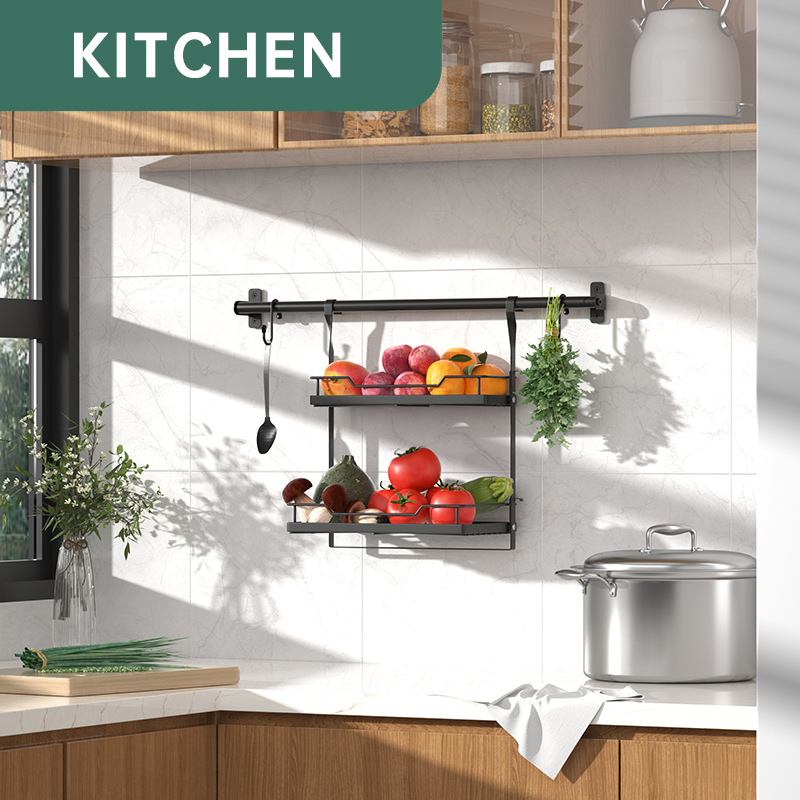 厨房置物架免打孔沥水碗碟架窗台窗户挂钩挂杆架壁挂式刀架收纳