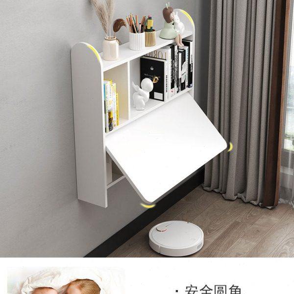 壁挂式悬空书桌书架家用实木小户型儿童折叠学习桌卧室挂墙写字桌,住宅家具,书桌,淘宝优惠券,粉丝福利购,淘宝优惠卷