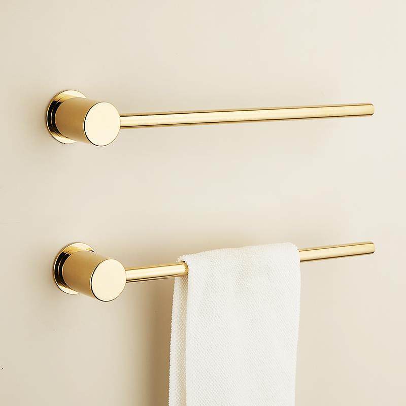 全铜毛巾架免打孔极简毛巾杆轻奢金色卫生间浴室单杆毛巾挂浴巾架,纺织面料/辅料/配套,纺织机械配件,淘宝优惠券,粉丝福利购,淘宝优惠卷