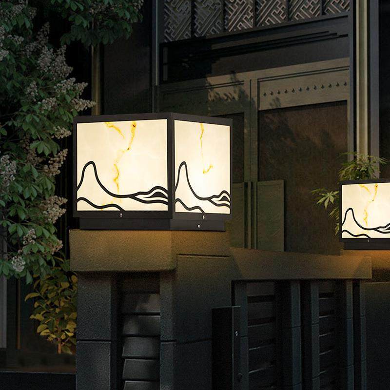 太阳能柱头灯庭院灯户外围墙灯花园别墅门柱灯室外防水墙头大门灯