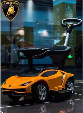 智乐堡3726儿童扭扭车宝宝滑行车1-3岁四轮带推杆推车