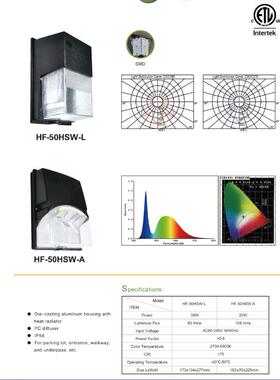 户外壁灯外壳LED30W壁灯25W小壁灯wallpack阳台灯美式壁灯套件