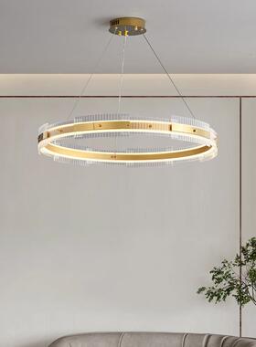 意782式极简卧厅吊灯奢玻璃设计感后现代简约餐厅室中山轻客灯具