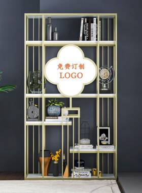 轻奢铁艺书架架现代落地博古属OAA金简约客厅玄关隔书断多层置物