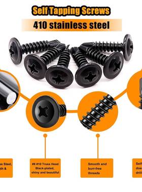 109pcs黑十字JTF自5攻螺丝套装十色字华司钻尾螺丝组件合套盒装