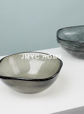 现代简约玻璃水果果盘盆桌面软饰品摆件客UZV厅茶纳几餐桌托盘装