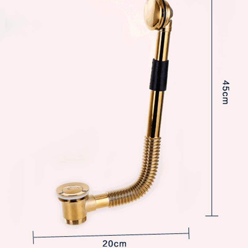 浴缸跳下器水全铜弹加厚弹芯脚踩式浴l-2缸排水器配件跳式下水