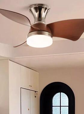 复古风扇中古灯吊扇灯OZP客厅卧室一餐厅色复古胡桃木家用体风扇