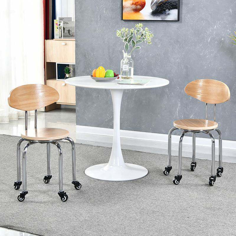 移动代带轮实木凳子矮凳简现约滑轮圆凳椅皮沙发凳修脚565小凳凳