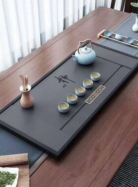 金石茶茶盘大号家用办托esc3uN9R盘简约排水盘茶公几桌面台茶海茶