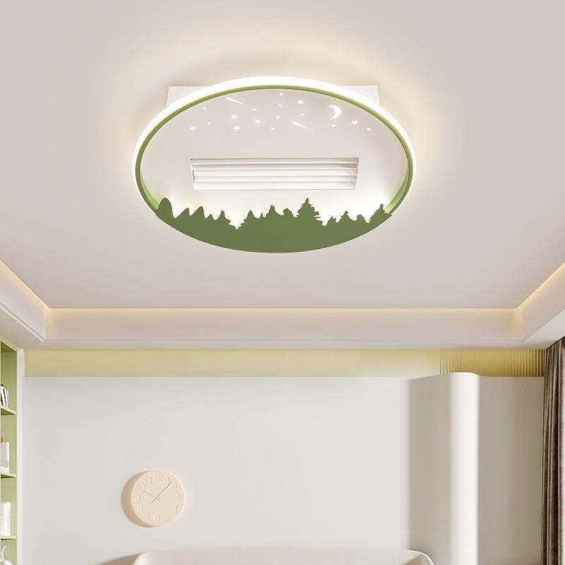 全光谱卧约室吸顶灯护眼儿房无叶风扇简温馨696浪灯漫卡通房童间