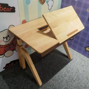 实木儿学习桌可升童摇书桌掀背GKE写降手字桌家用榉木电脑桌作业