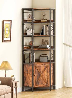 铁木书架5APJ厅层，带板的角书架挡，带门的衣和置物架，客、厨柜