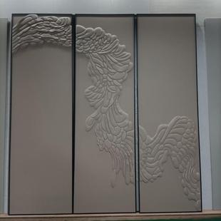 壁之美简约厅风格 客皮革绣工艺合画2035餐厅卧室三幅组玄关挂刺画