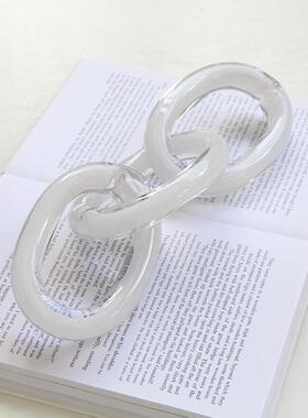 厂家直销现代简约软书柜色创手工彩条琉BX80-253璃麻绳酒店链样板