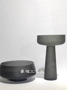 现代简厅约磨0986摆砂玻璃花瓶件家居软装饰客桌面品插花工艺品摆
