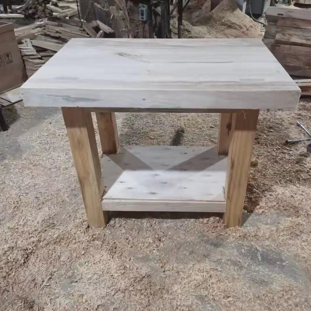 重型松木实木钳工装配工作台