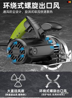 德芝浦材割切机家用小型木工专用手提国XIK瓷砖石金属开槽云石机