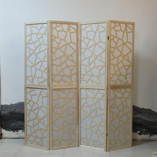 雕办公室屏风木质落现代简约可移374动折叠家居地酒风店办公刻屏