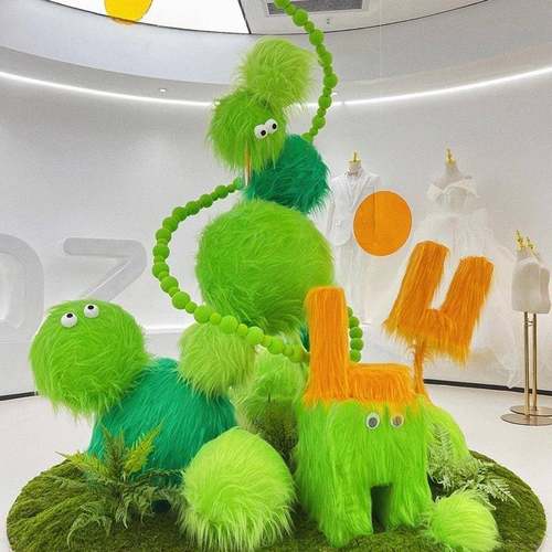 春季巨毛毛花朵LBW绒纸艺场景布置气氛围酒店网红卡打装饰型美商