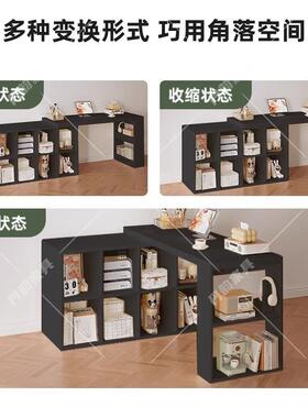 公转角OWD带拐书柜一办体书桌家用卧室角L型电脑桌黑色靠墙桌