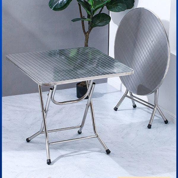 不锈钢可折叠圆桌立体收纳小方形桌吃饭餐桌户外家用折叠圆形桌子,住宅家具,不锈钢/PVC餐桌,淘宝优惠券,粉丝福利购,淘宝优惠卷