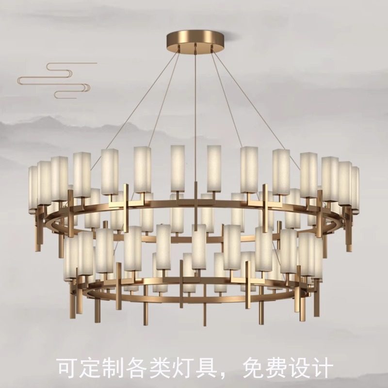 新中式吊灯饭店包厢中国风轻奢酒店宴会灯大堂包间别墅客厅灯