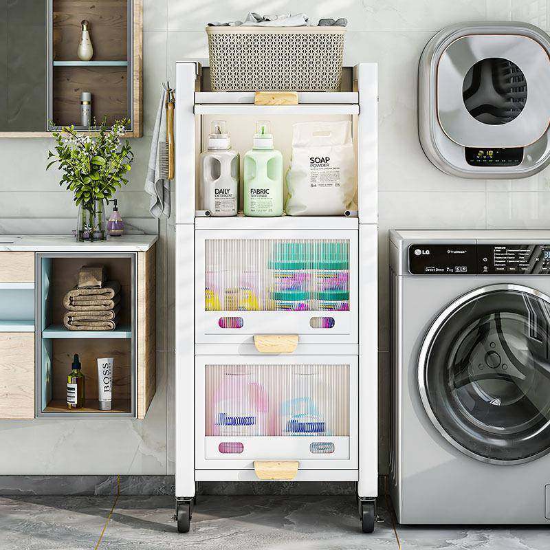 BK9K阳台洗衣机置物架滚筒翻盖夹缝架子带柜落地多层烘干机旁