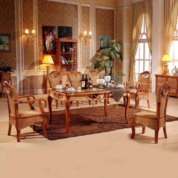 酒店民宿中式古典客厅藤艺实木餐桌长方形藤编餐桌,机械设备,其他机械设备,淘宝优惠券,粉丝福利购,淘宝优惠卷