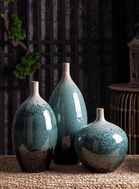 花瓶摆件陶瓷客厅插花绿色家居创意玄关餐厅欧式中式装饰工艺品
