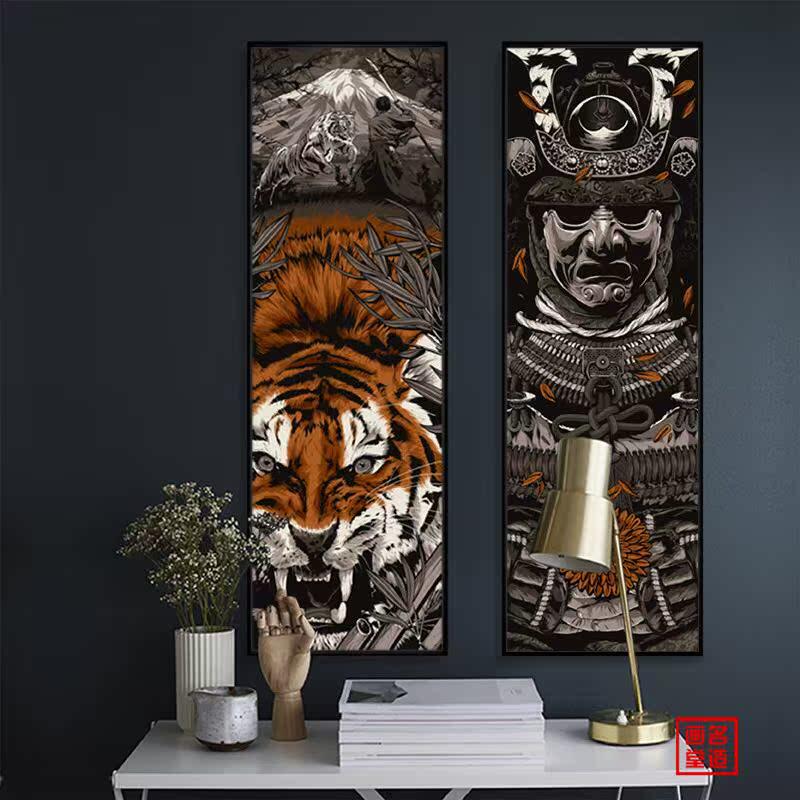 日式装饰画酒吧日料餐厅纹身店工业风和风挂画浮世绘个性背景壁画