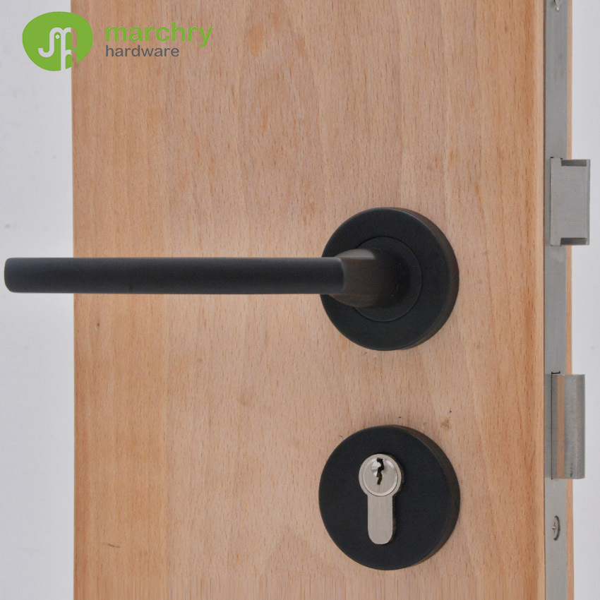 生产厂家 304不锈钢喷漆哑黑色门锁把手室内房间卧室门通道执手锁