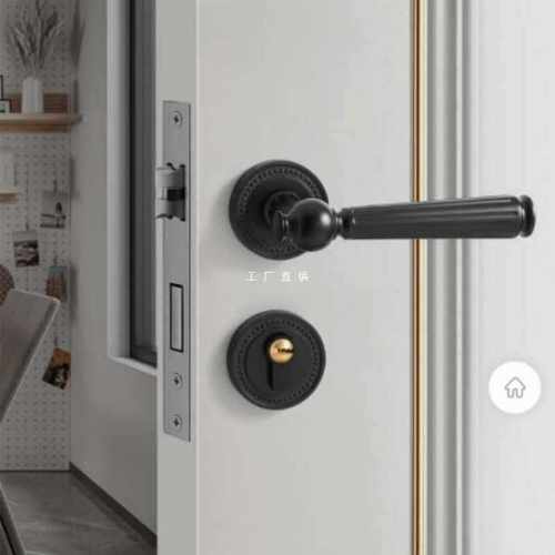 轻奢现代金色静音门实木分体门锁具锁磁吸静音室内卧室房门锁